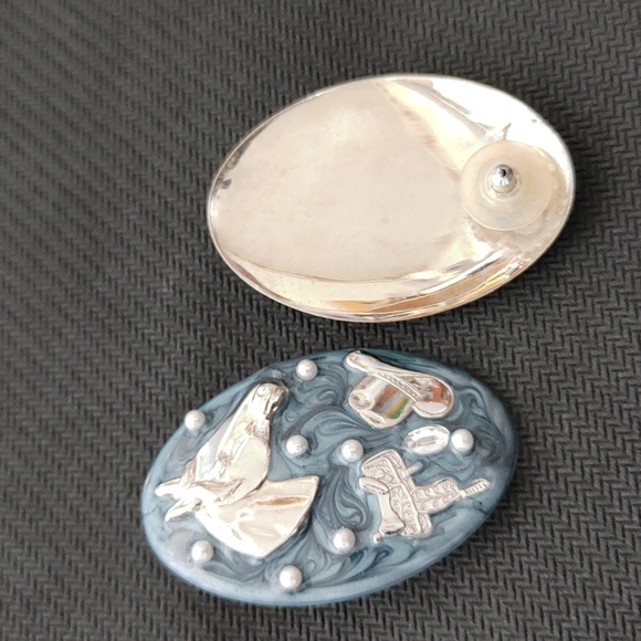 Country western Rodeo Cowboy boot skootin earrings - Picture 3 of 8